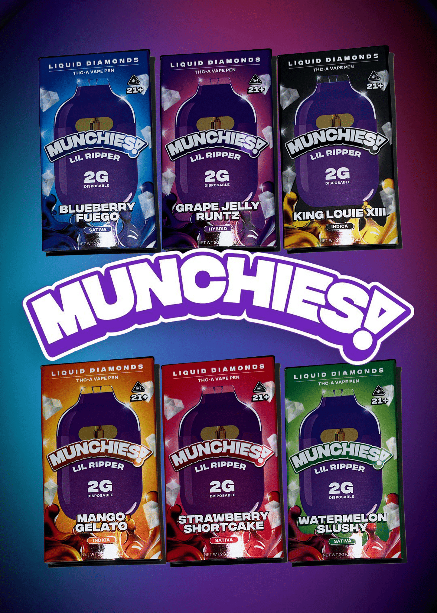 Munchies® Lil Ripper 2G Liquid Diamonds Disposable