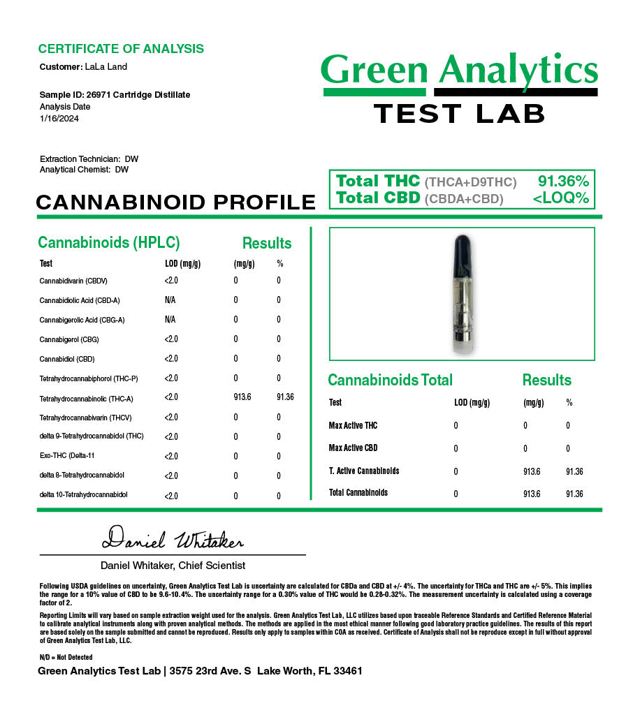 La La Land 1G Live Resin Cart