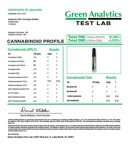 La La Land 1G Live Resin Cart