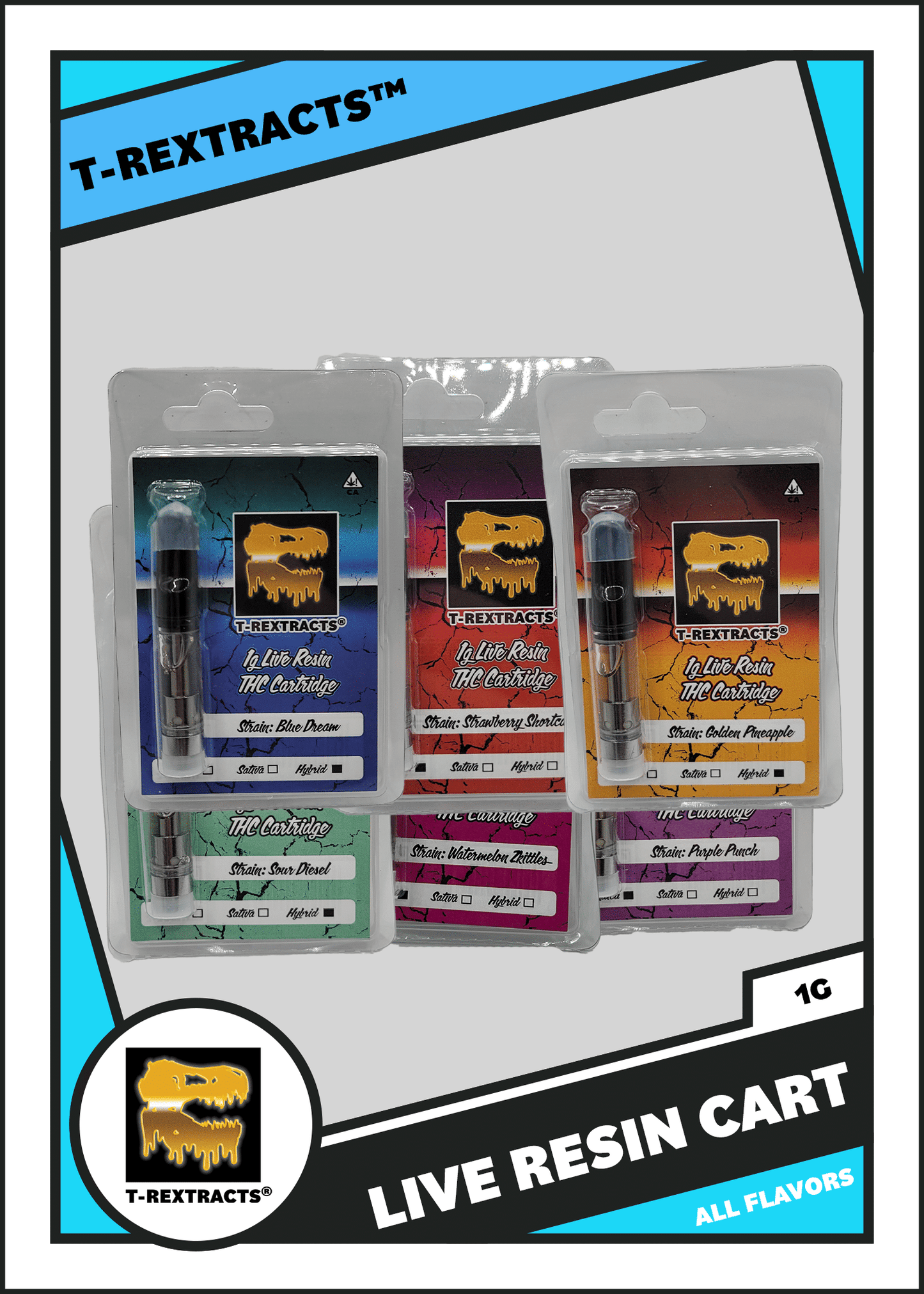 T-Rextracts 1g Live Resin Cart